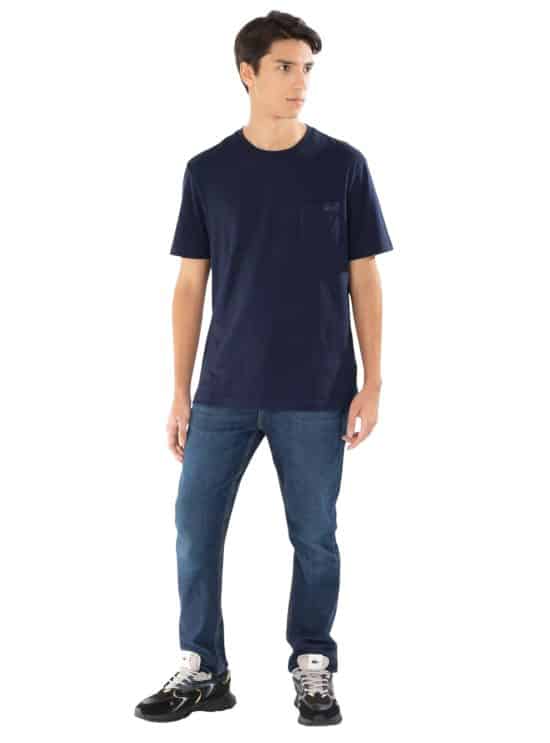Polera Hombre Azul Marino Bolsillo Frontal Lacoste - Imagen 2