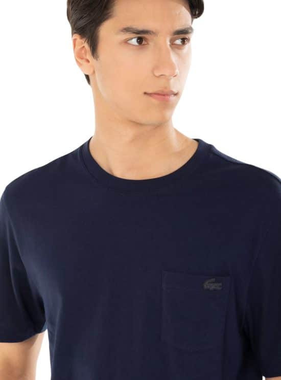 Polera Hombre Azul Marino Bolsillo Frontal Lacoste - Imagen 3