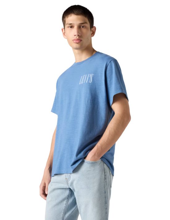 Polera Hombre SS Relaxed Fit Tee Serif Logo Blue Levis - Imagen 3