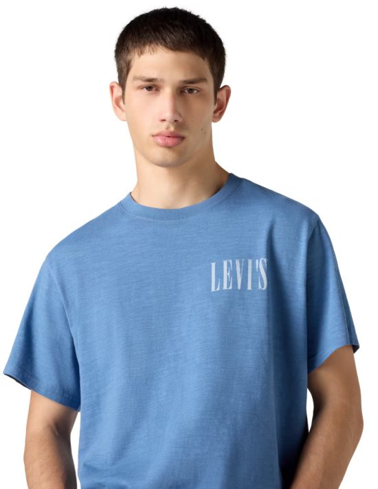 Polera Hombre SS Relaxed Fit Tee Serif Logo Blue Levis - Imagen 4