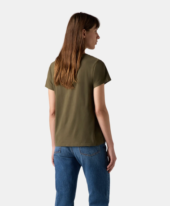 Polera Mujer Perfect Vneck Olive Night Cotton Levis - Imagen 2