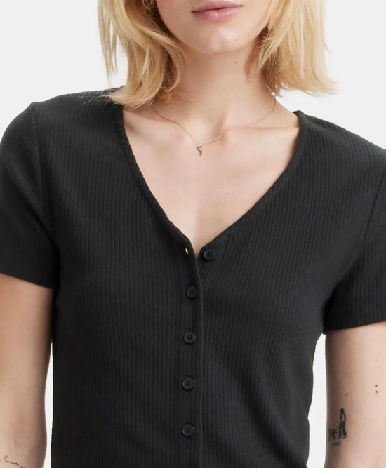Polera Mujer Muse SS Tee Caviar Cotton Levis - Imagen 3