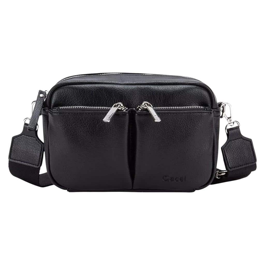 Cartera Mujer Graneado Negro Gacel