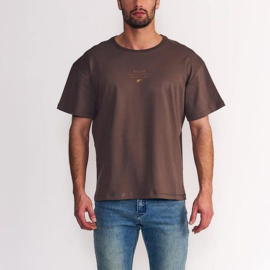 Polera Hombre Relaxed Fit Cotton Slub Café Ellus
