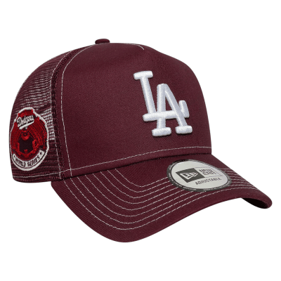 Gorro 9Forty LA Dodgers World Series Dark Red E-Frame Trucker New Era