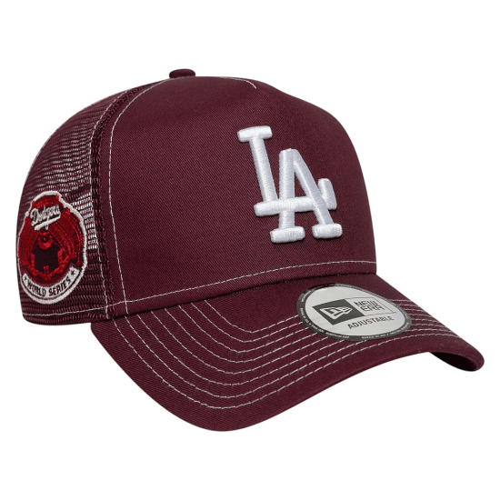 Gorro 9Forty LA Dodgers World Series Dark Red E-Frame Trucker New Era