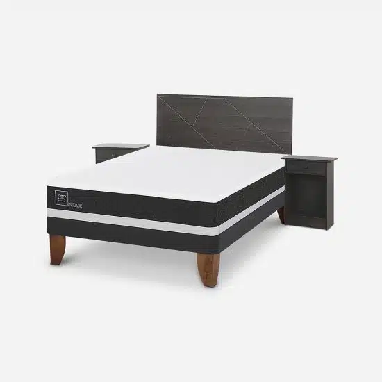 Cama Europea Ortopedic 2P BN Set Villarica Gris CIC