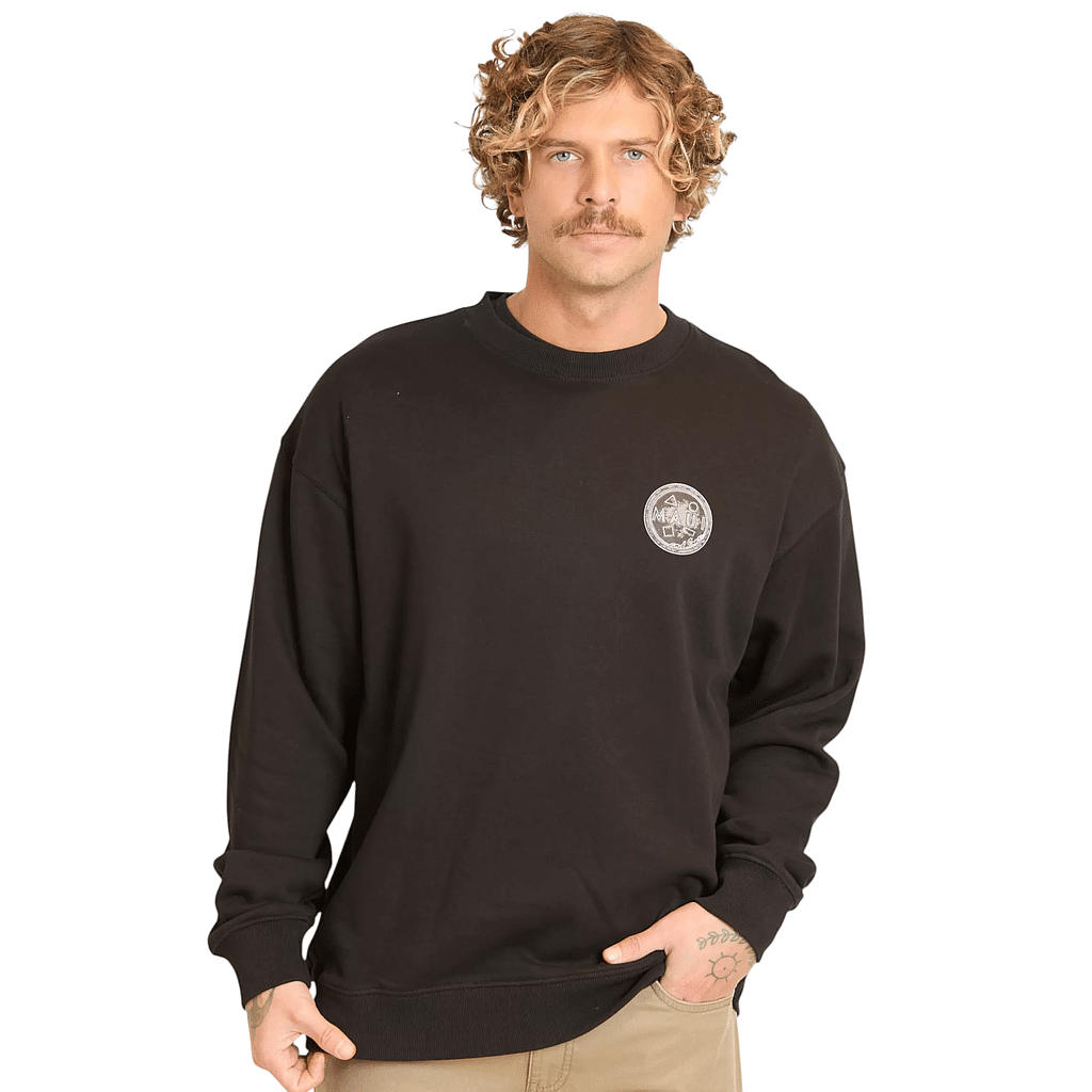 Poleron Hombre Classic Crew Negro Maui