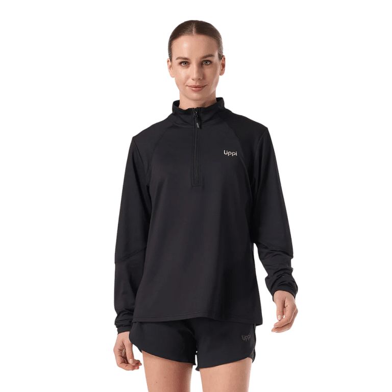 Poleron Mujer Puerto Trucco 1/4 Zip negro Lippi