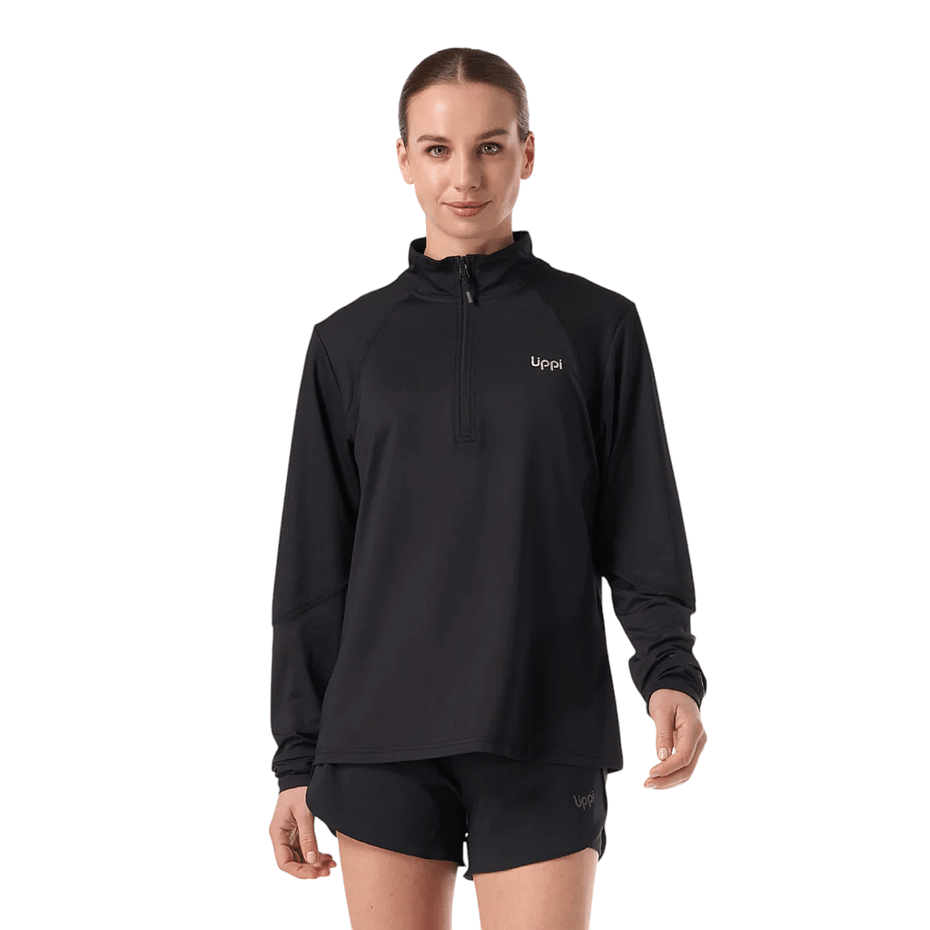 Poleron Mujer Puerto Trucco 1/4 Zip negro Lippi