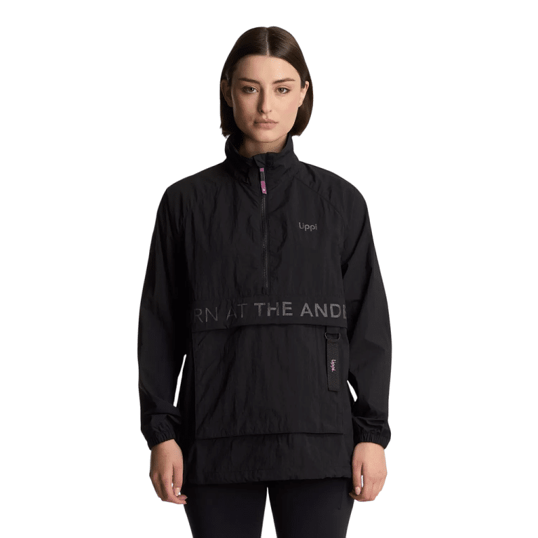 Cortaviento Mujer WindCity WindBreaker 1/4 Zip negro Lippi