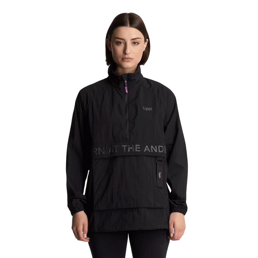 Cortaviento Mujer WindCity WindBreaker 1/4 Zip negro Lippi