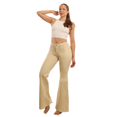 Jeans Mujer Ferrari Flare Vainilla Divine