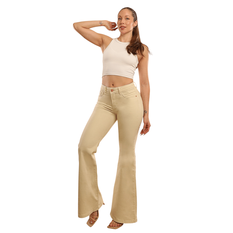Jeans Mujer Ferrari Flare Vainilla Divine