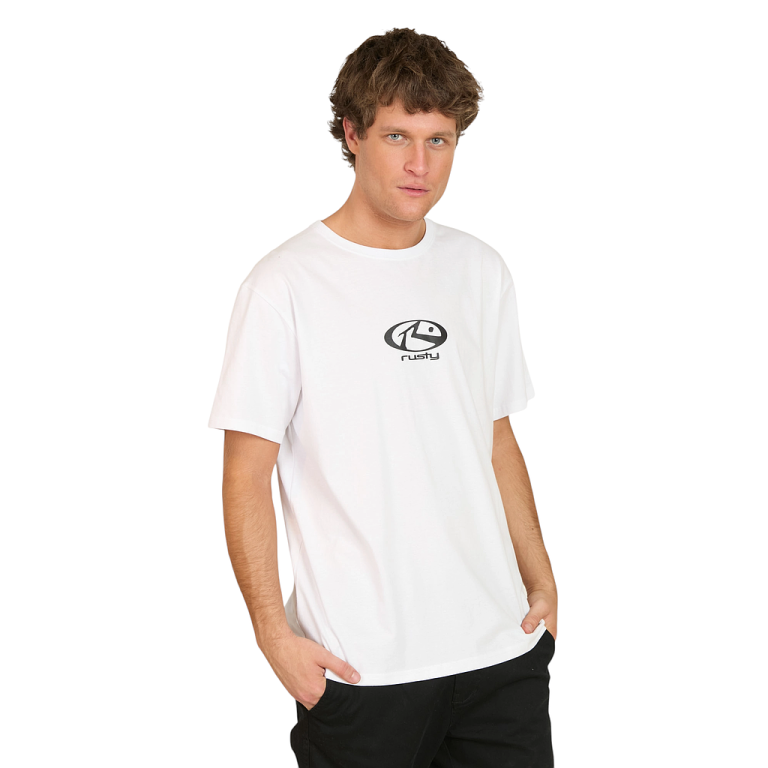 POLERA HOMBRE 7P208-MV LISO WHITE RUSTY