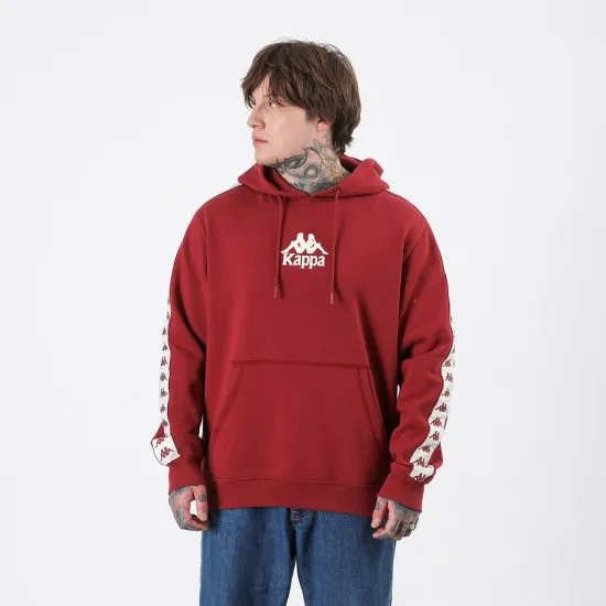 Polerón Hombre Hoodie Banda Burgundy Omini White Kappa