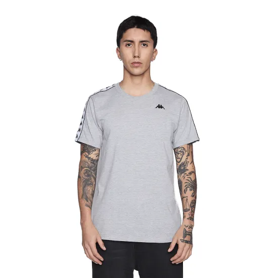 Polera Hombre Banda Grey Logo Black Kappa