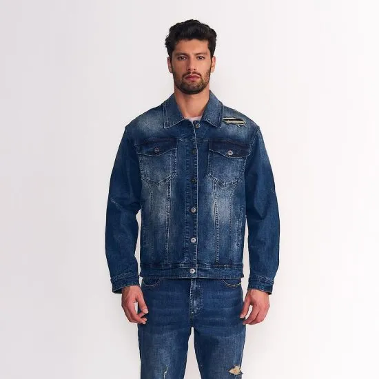 Chaqueta Hombre New Trucker Denim Med Blue Ellus
