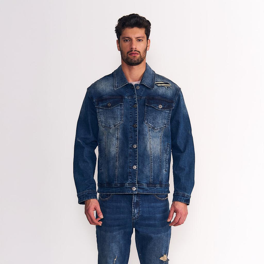 Chaqueta Hombre New Trucker Denim Med Blue Ellus