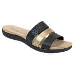 Sandalia Modare Mujer Negra con Tiras Doradas 7125.200
