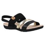 Sandalia Modare Mujer Negra con Detalles Dorados Ultraconfort