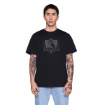 Polera Colo Colo Urbano Hombre Negro Escudo Blanco
