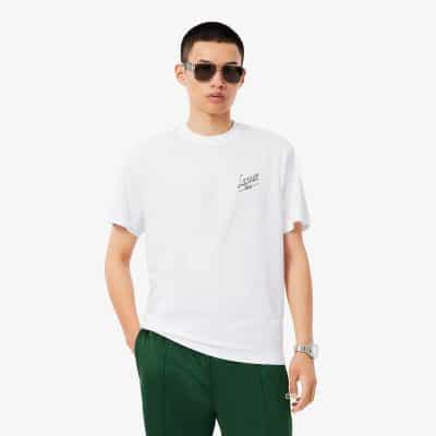 Polera Hombre Blanca Estampado Paris Lacoste