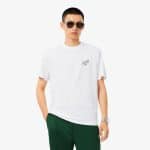 Polera Hombre Blanca Estampados Lacoste