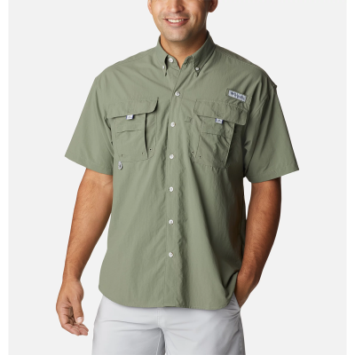 Camisa Hombre Verde Manga Corta Bahama II Columbia