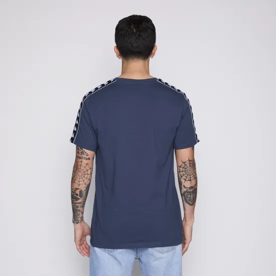 Polera Hombre Banda Petrol Blue Logo White Black Kappa - Imagen 3