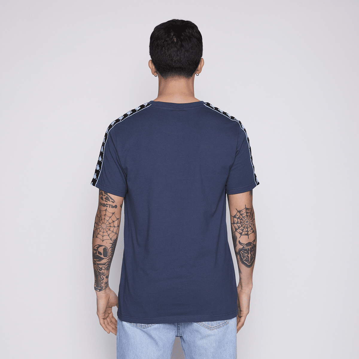 Polera Hombre Banda Petrol Blue Logo White Black Kappa - Imagen 3