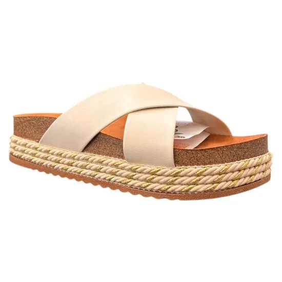 Sandalia Mujer Plataforma Blanca Comfort Chic Beira Rio