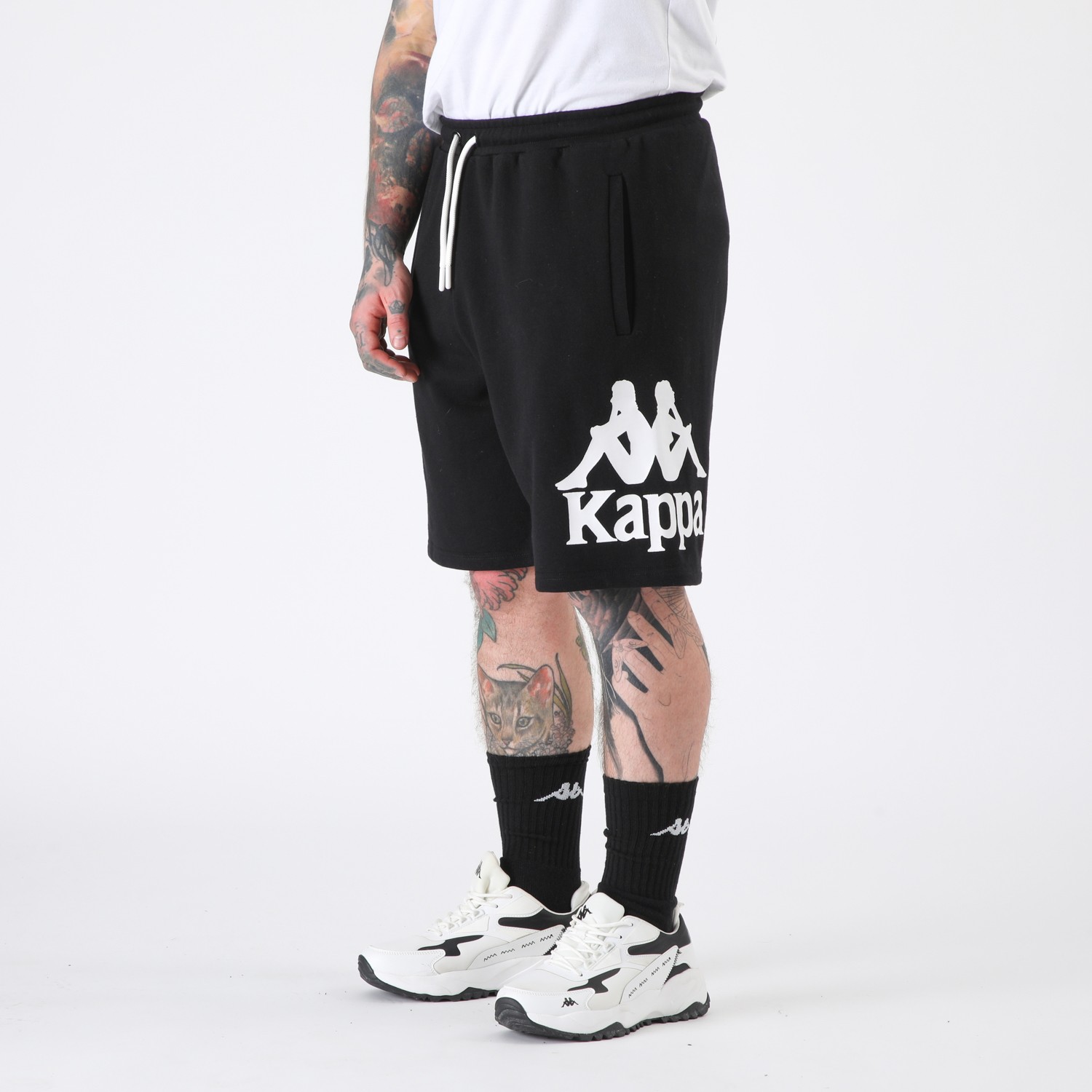 KPMSHV2669NB_1 Short Homnre Kappa Black Omini Grey