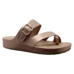 Sandalia Mujer Dedo con Hebilla Cuero Dorado Bonnyfranco