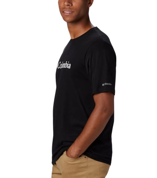Polera Hombre CSC Basic Logo Manga Corta Negra Columbia - Imagen 3