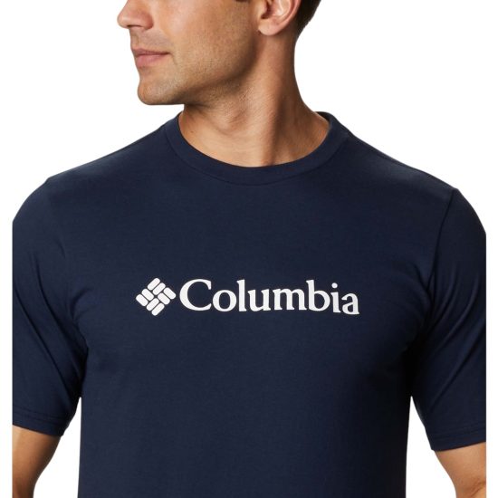 Polera Hombre CSC Basic Logo Manga Corta Azul Marino Columbia - Imagen 4