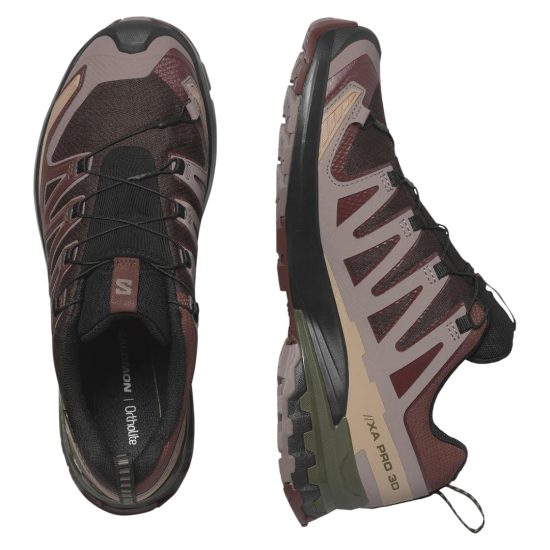 ZAPATILLA XA PRO 3D V9 GORE TEX BLACK COFFEE RUM RAISIN OLIVE NIGHT SALOMON - Imagen 3