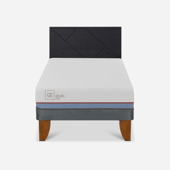 Cama Europea 1,5 Plazas Excellence Plus + Respaldo Villarrica Negro - Imagen 4
