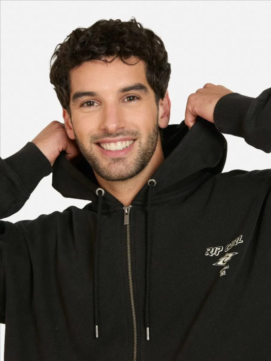 Poleron Hombre Fullzipper Liso Black 6O220-MV RipCurl - Imagen 3