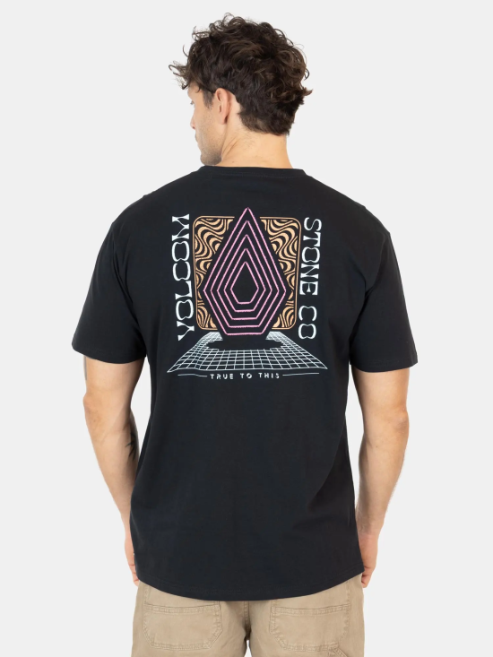 Polera Hombre Manga Corta Liso Black Plated Volcom - Imagen 2