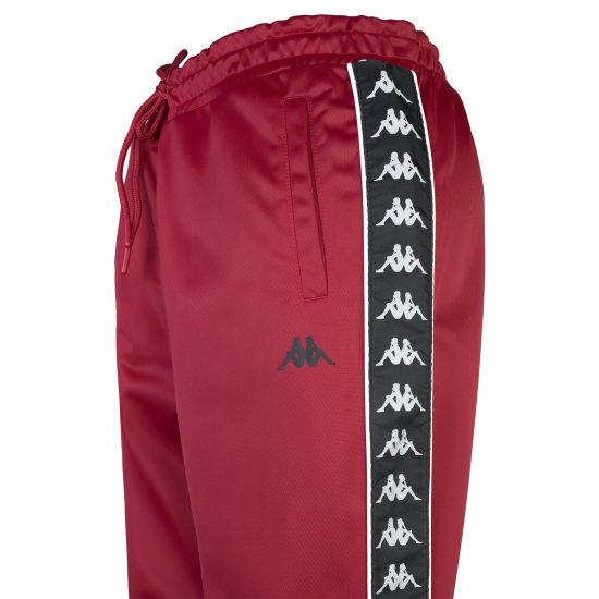 Pantalón Buzo Kappa Men Banda Burgundy Black - Imagen 4