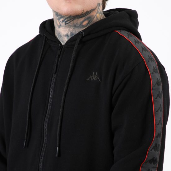 Polerón Kappa Men Full Zipper Black Banda Negro - Imagen 3