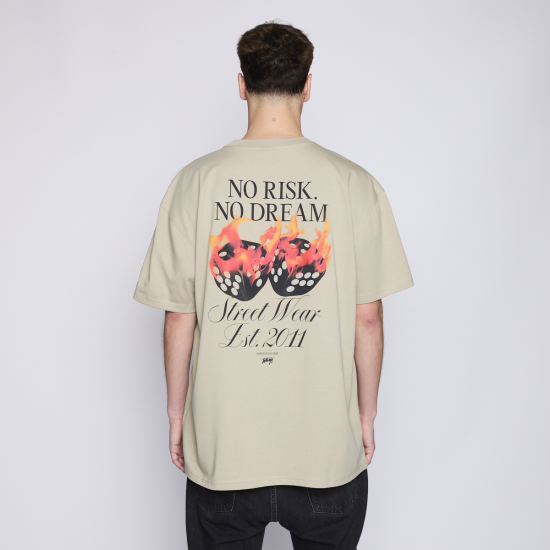 Polera Hombre Whatup No Risk No Dream Beige - Imagen 2