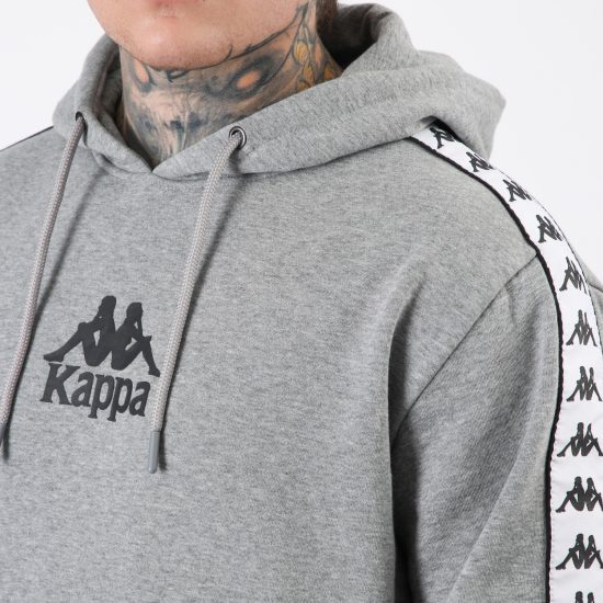 Polerón Hombre Kappa Hoodie Banda Grey Omini Black - Imagen 4