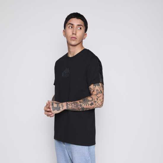 Polera Hombre Kappa Banda Black Logo Front Grey - Imagen 4