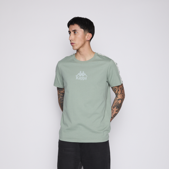 Polera Hombre Kappa Banda Green Logo Front White - Imagen 3