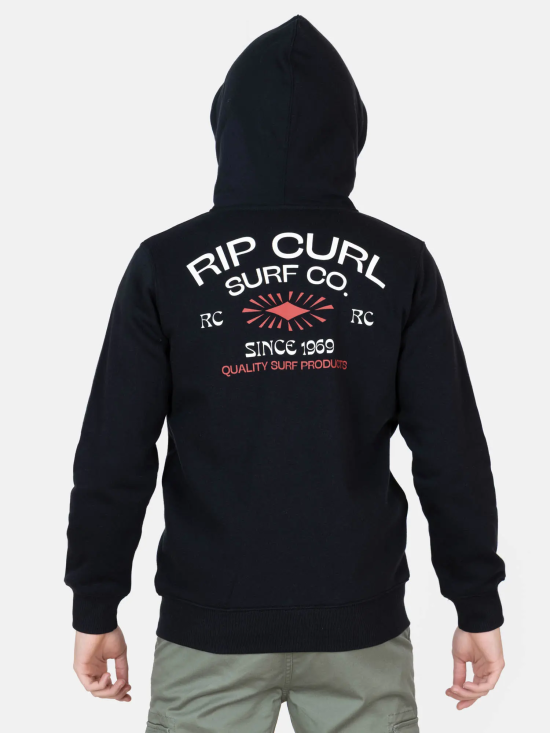 Poleron Kids Fullzipper 6O248-MV Liso Black Rip Curl - Imagen 2
