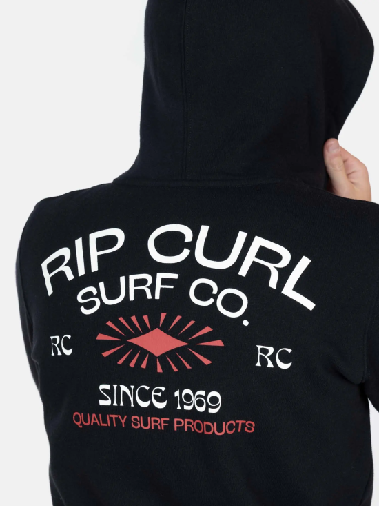 Poleron Kids Fullzipper 6O248-MV Liso Black Rip Curl - Imagen 3