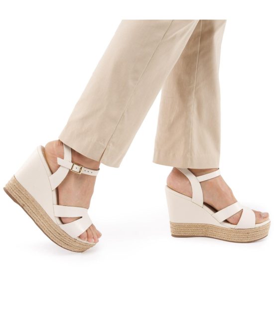 Sandalia Mujer Napa Off White Gilda Gacel - Imagen 4