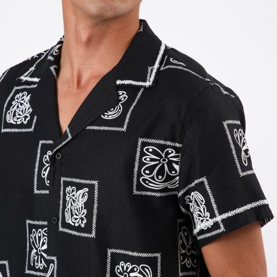 Camisa Hombre Reef Negra Diseños Beige - Imagen 3